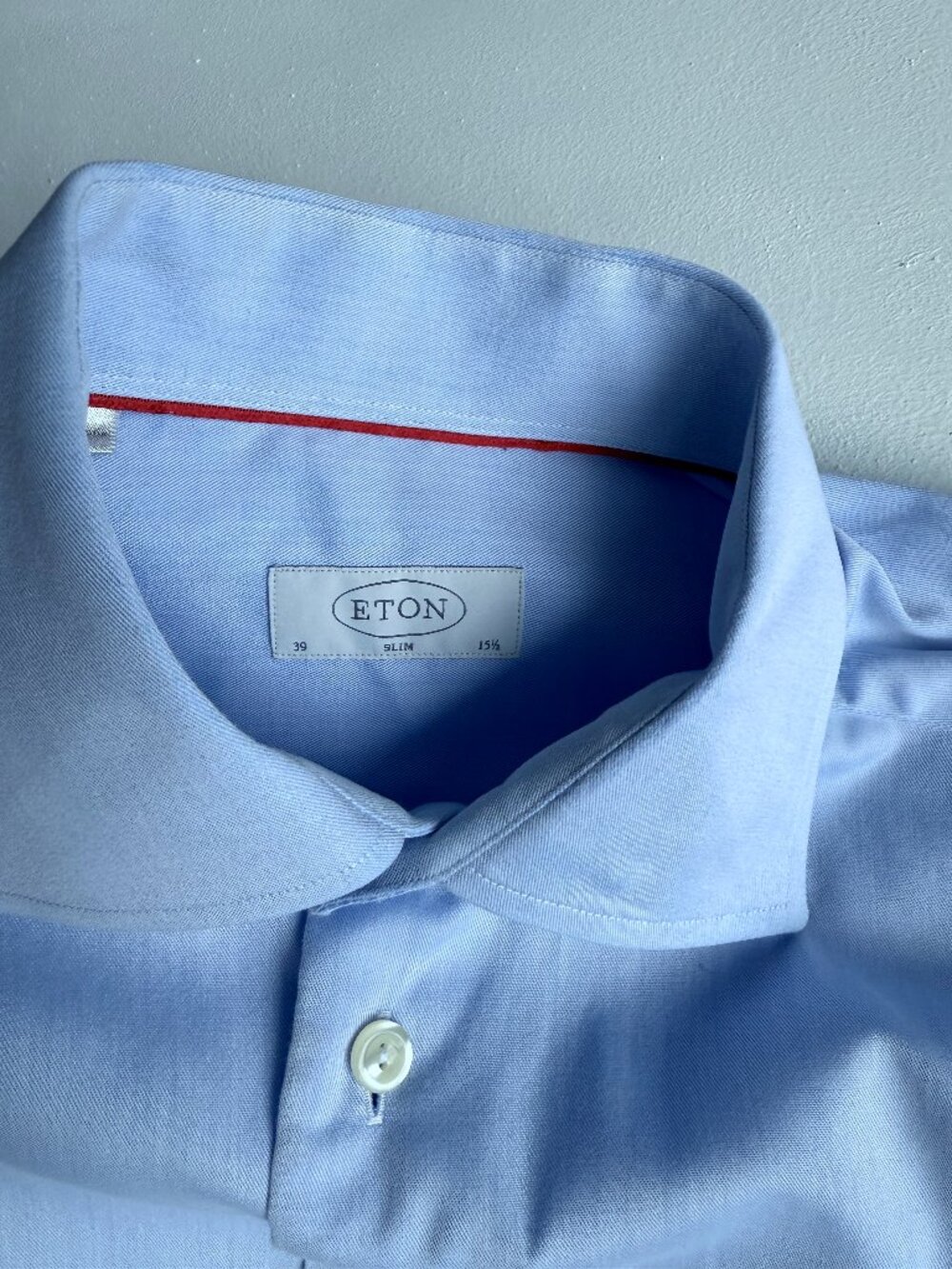 Eton Signature Twill Slim Fit Shirt Light Blue 100% Cotton 39 15.5